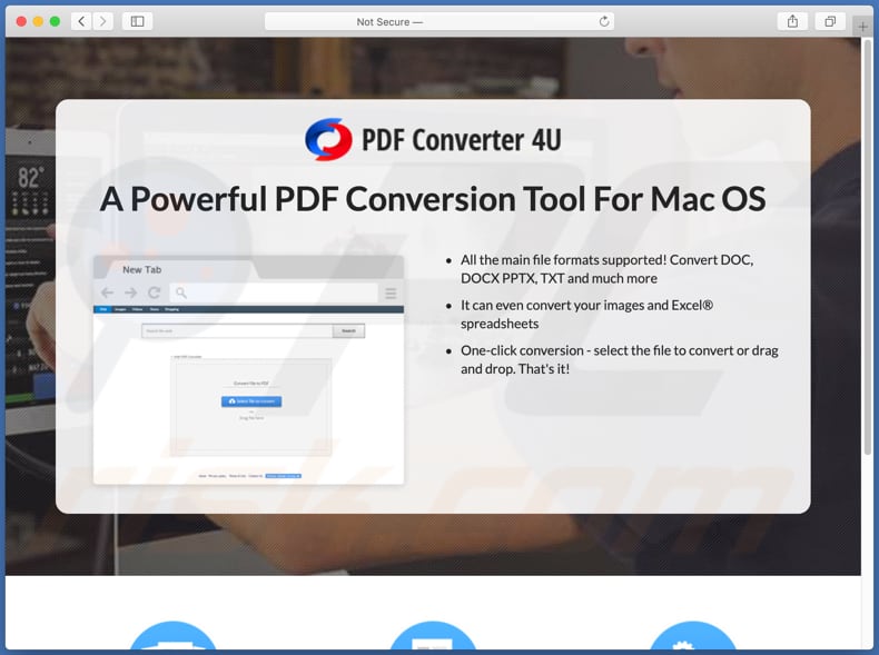 searcher4u.com Weiterleitungs-Webseite fördert pdfconverter4u