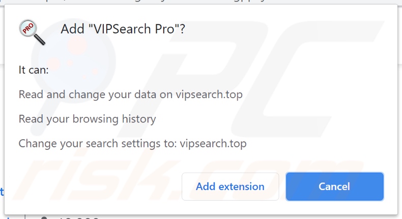 vipsearch.guru Browserentführer bittet um verschiedene Berechtigungen