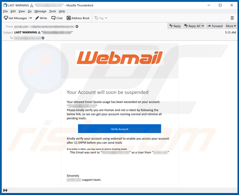 Webmail E-Mail Betrug