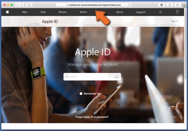 apple id email scam falsche Apple id Anmeldeseite