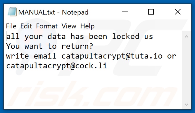 Ctpl Ransomware Textdatei (MANUAL.txt)