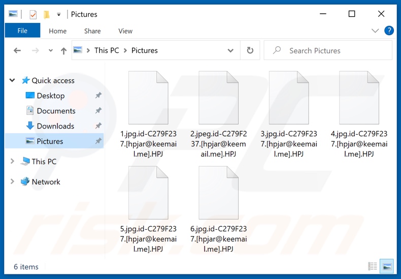 Von HPJ Ransomware verschlüsselte Dateien (.HPJ Erweiterung)