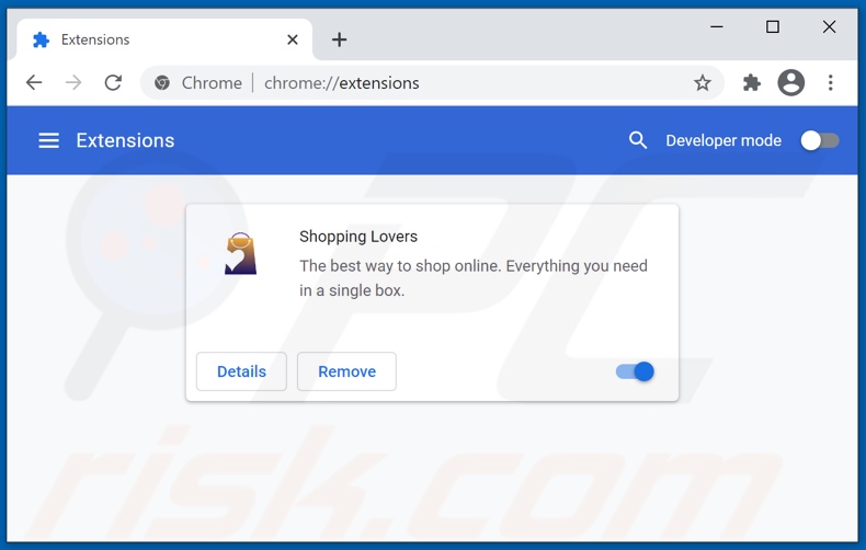 Shopping Lovers Werbung von Google Chrome entfernen Schritt 2