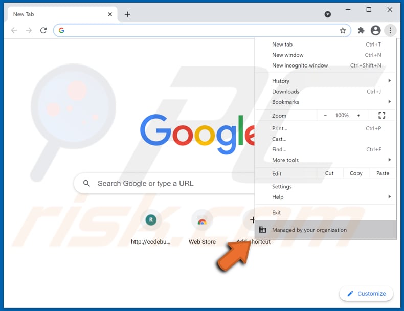 accessiblesearchengine Browserentführer managed by your organization