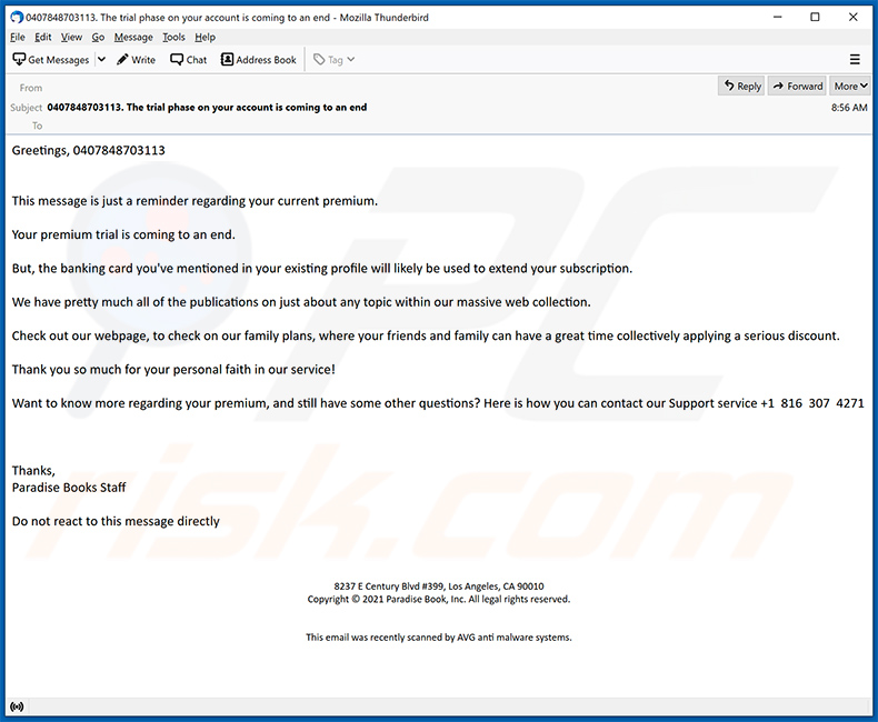 BazarCall E-Mail Spam-Kampagne