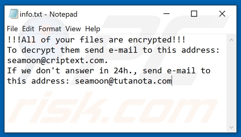 CALVO Ransomware Textdatei (info.txt)