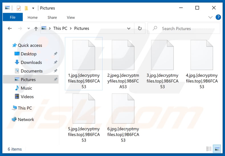 Von Decryptmyfiles Ransomware verschlüsselte Dateien (ID des Opfers als Dateierweiterung)