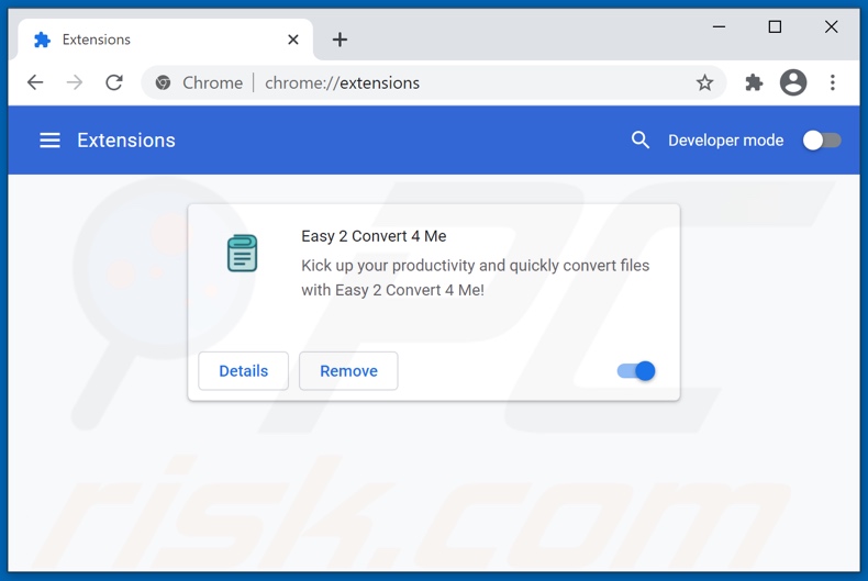 Easy 2 Convert 4 Me Werbung von Google Chrome entfernen Schritt 2