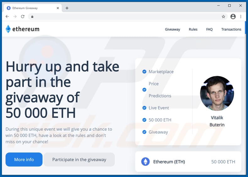 Ethereum Giveaway Scam Betrug