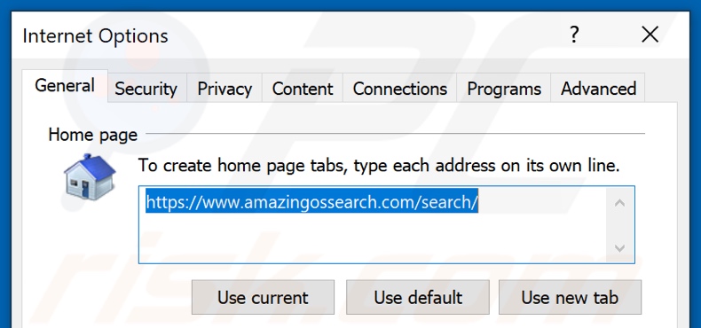amazingossearch.com von der Internet Explorer Startseite entfernen