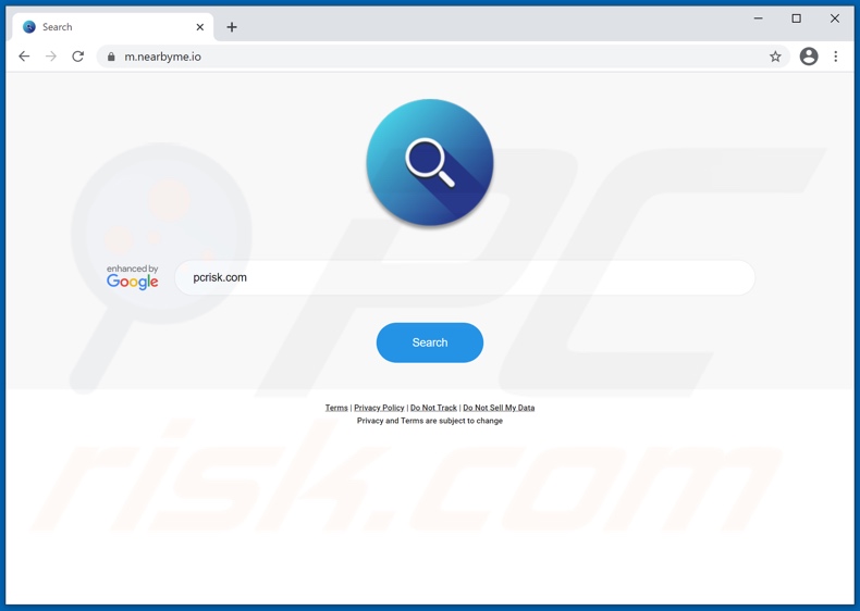 nearbyme.io falsche Suchmaschinen-Variante, die auf Google weiterleitet