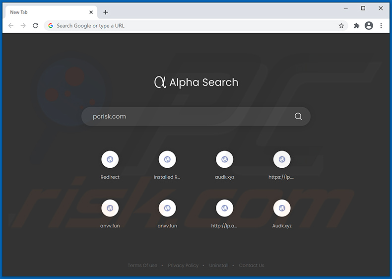Aktualisierte Alpha Search Startseite