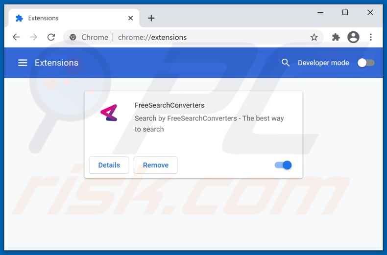 Mit freesearchconverters.com verwandte Google Chrome Erweiterungen entfernen