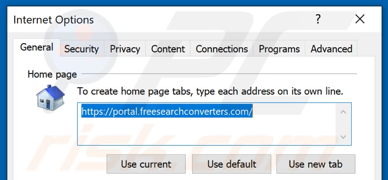 freesearchconverters.com von der Internet Explorer Startseite entfernen