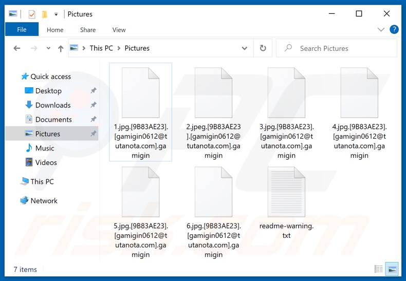 Von Gamigin Ransomware verschlüsselte Dateien (.gamigin Erweiterung)
