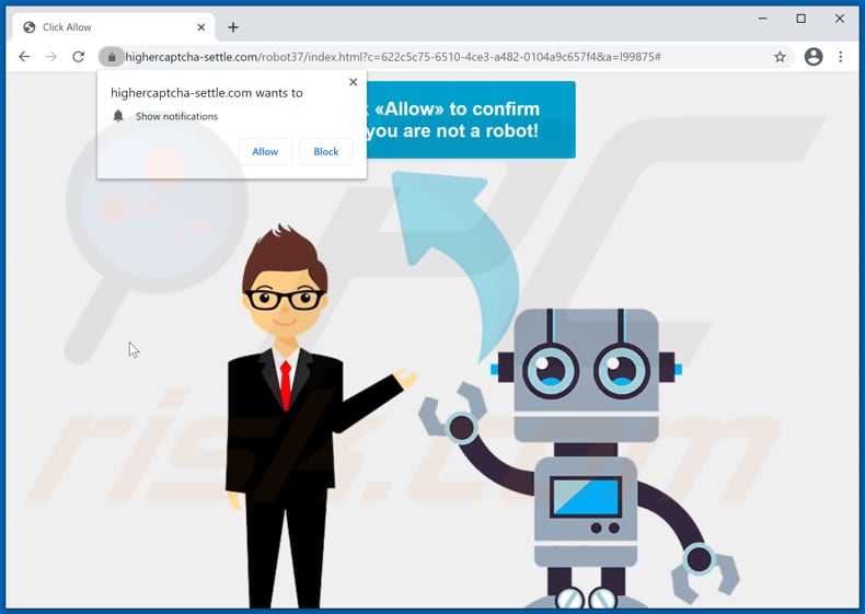 highercaptcha-settle[.]com Pop-up Weiterleitungen