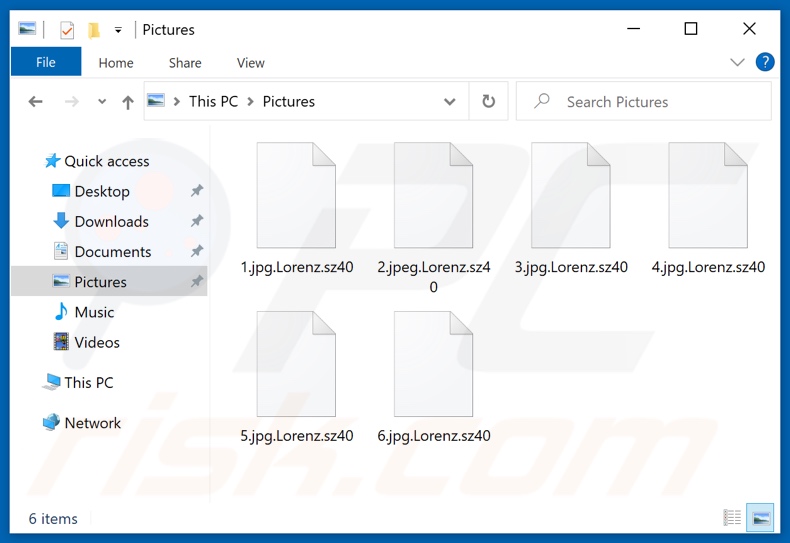Von Lorenz Ransomwarem verschlüsselte Dateien (.Lorenz.sz40 Erweiterung)