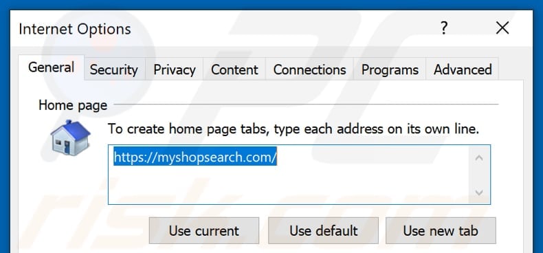 myshopsearch.com von der Internet Explorer Startseite entfernen