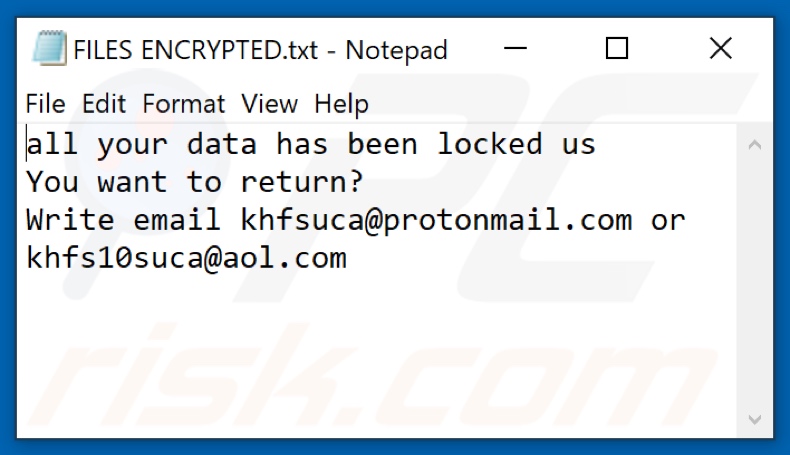 Pr09 Ransomware Textdatei (FILES ENCRYPTED.txt)
