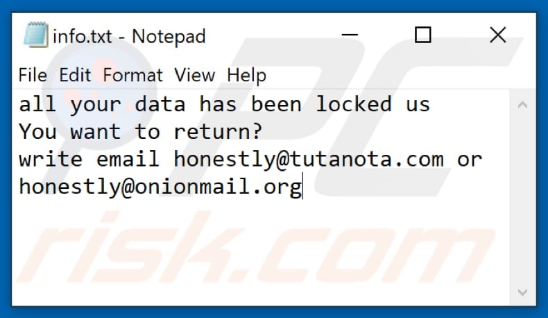 ZIG Ransomware Textdatei (info.txt)