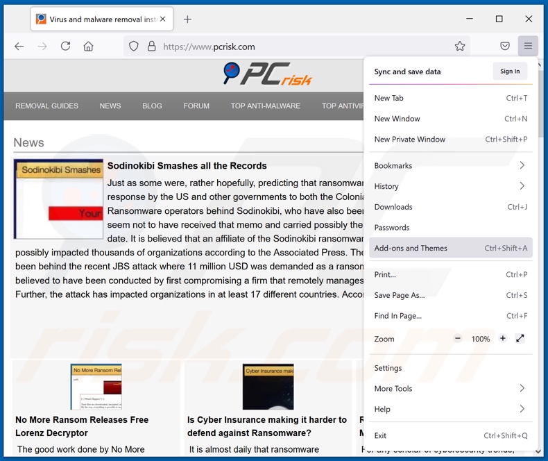 boustahe[.]com Werbung von Mozilla Firefox entfernen Schritt 1