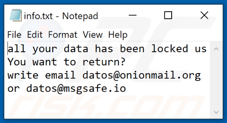 DT Ransomware Textdatei (info.txt)