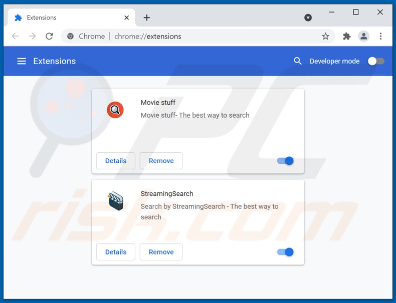 Betrügerische Erweiterungen von Google Chrome entfernen Schritt 2