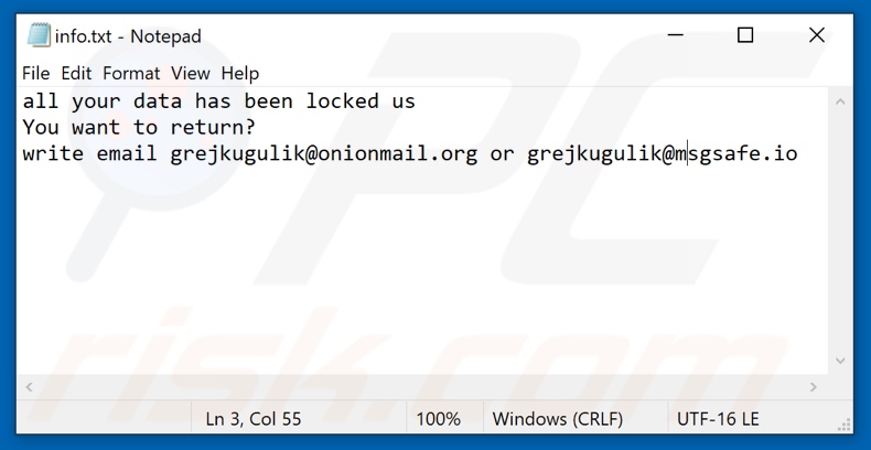 Grej Ransomware Textdatei (info.txt)
