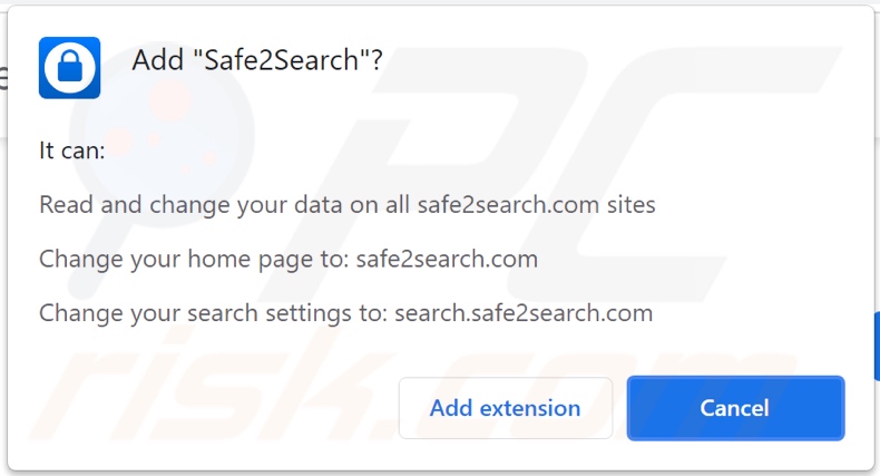 Safe2Search Browserentführer bittet um Genehmigungen