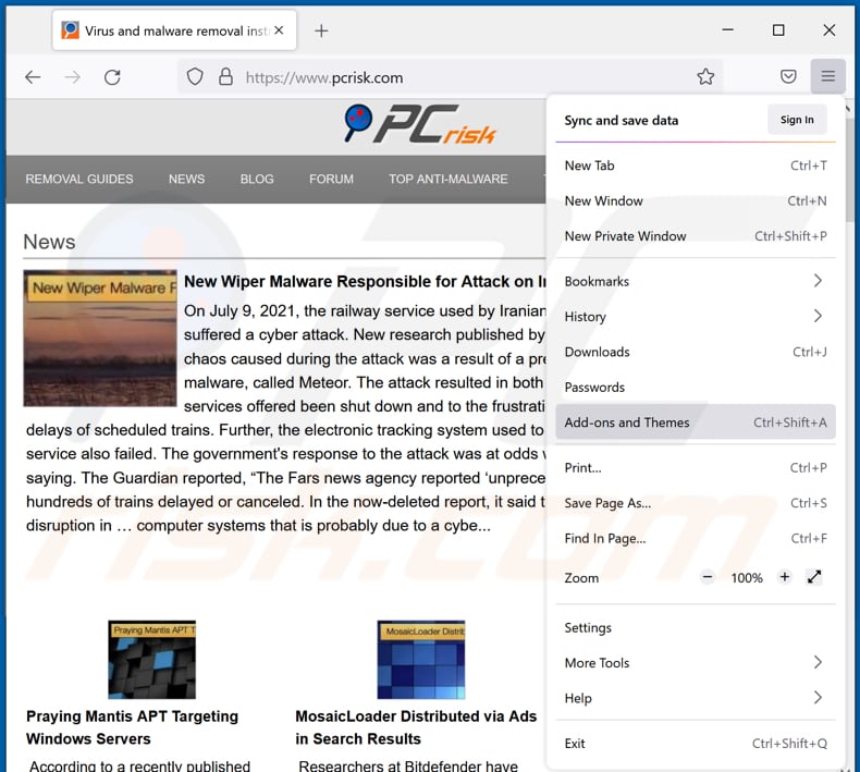 boffero[.]com Werbung von Mozilla Firefox entfernen Schritt 1