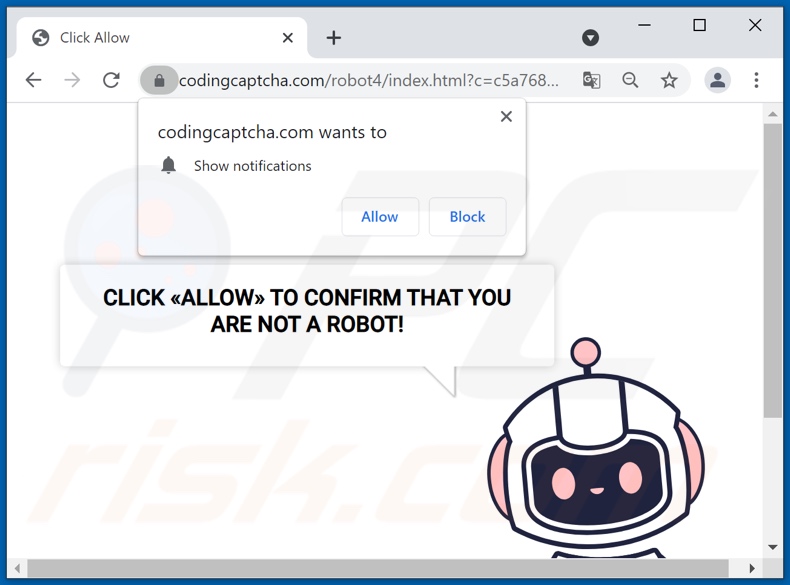 codingcaptcha[.]com Pop-up Weiterleitungen