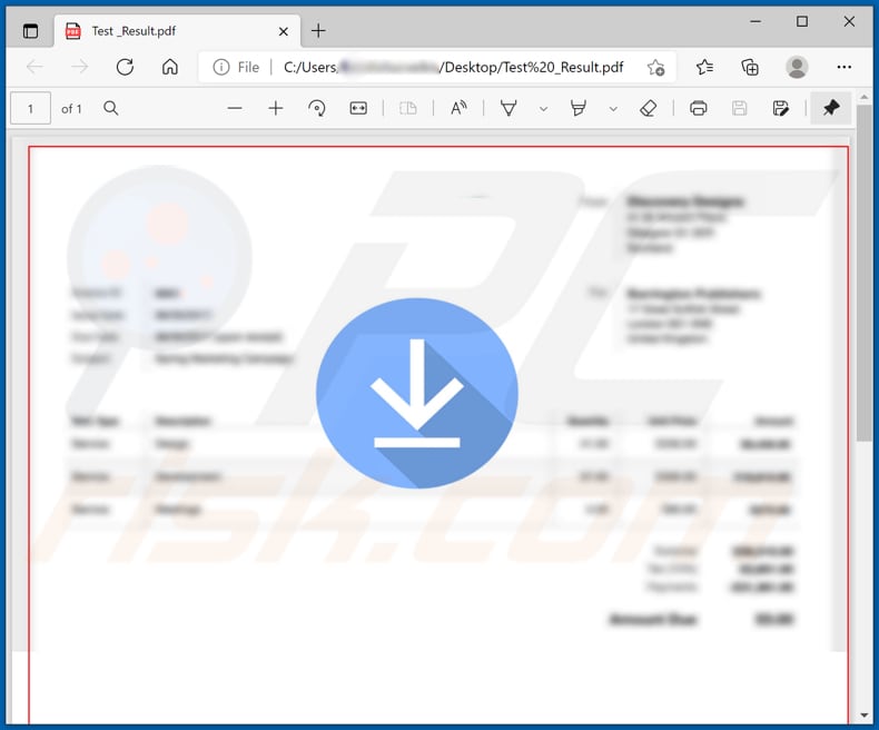 Bösartiger Anhang wird durch das bösartige PDF-Dokument Coronavirus Track and trace result verbreitet