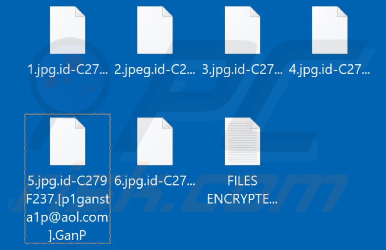 Von GanP Ransomware verschlüsselte Dateien (.GanP Erweiterung)