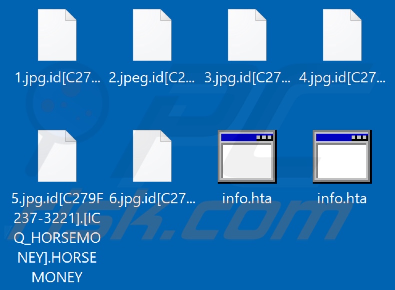 Von HORSEMONEY Ransomware verschlüsselte Dateien (.HORSEMONEY Erweiterung)