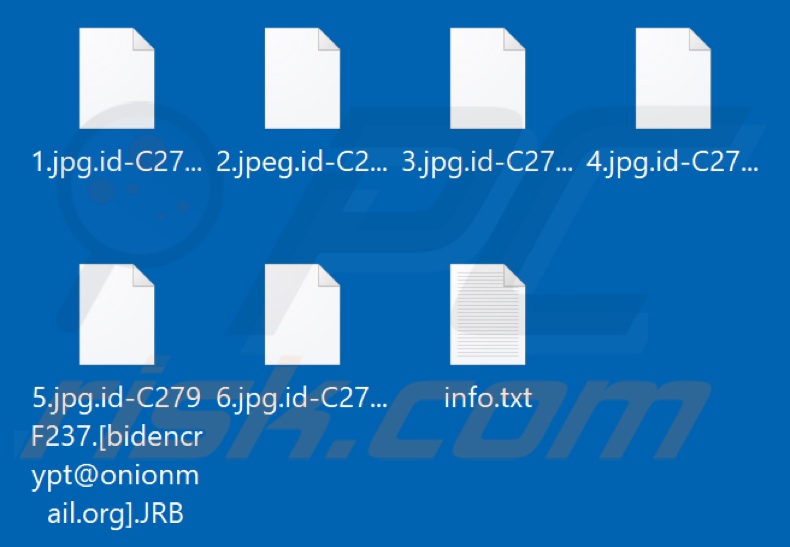 Von JRB Ransomware verschlüsselte Dateien (.JRB Erweiterung)