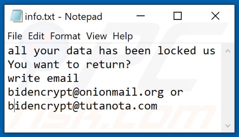 JRB Ransomware Textdatei (info.txt)