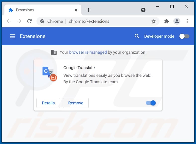 Mit kwiqsearch.com verwandte Google Chrome Erweiterungen entfernen