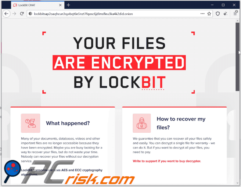 LockBit 2.0 Ransomware Webseite