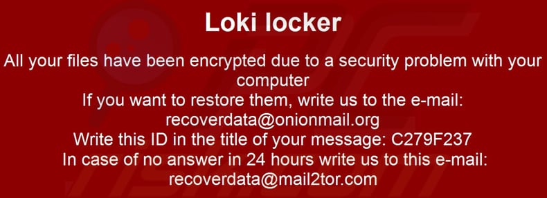 Loki Locker Entschlüsselungsanleitung (Desktop Hintergrund)