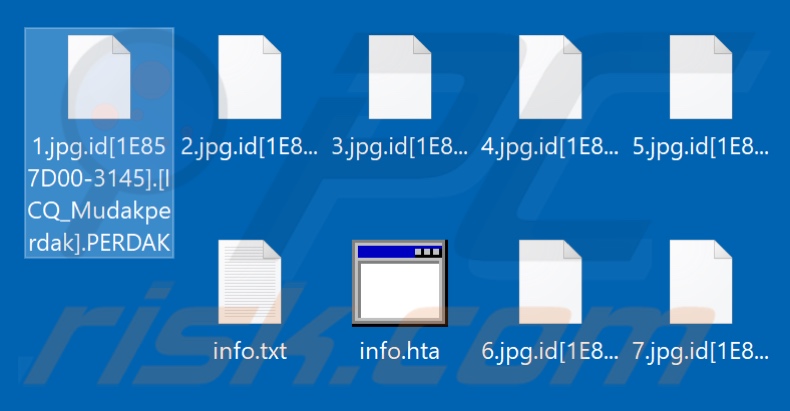 Von PERDAK Ransomware verschlüsselte Dateien (.PERDAK Erweiterung)