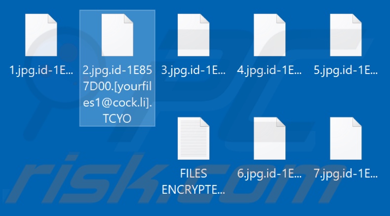 Von TCYO Ransomware verschlüsselte Dateien (.TCYO Erweiterung)