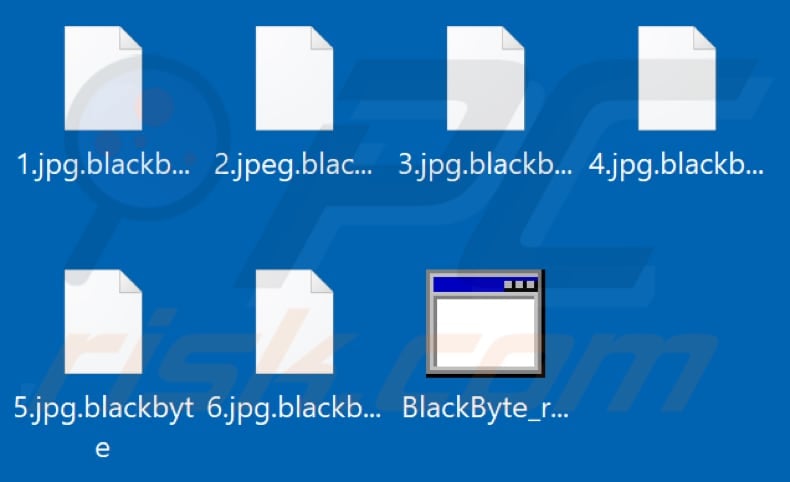 Von BlackByte Ransomware verschlüsselte Dateien (.blackbyte Erweiterung)