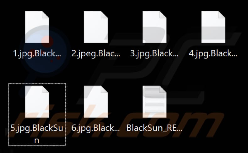 Von BlackSun Ransomware verschlüsselte Dateien (.BlackSun Erweiterung)