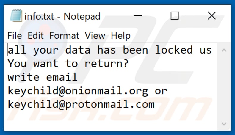 Chld Ransomware Textdatei (info.txt)