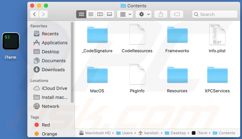 iTerm2 Malware Installationsordner