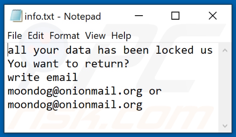 MOON Ransomware Textdatei (info.txt)