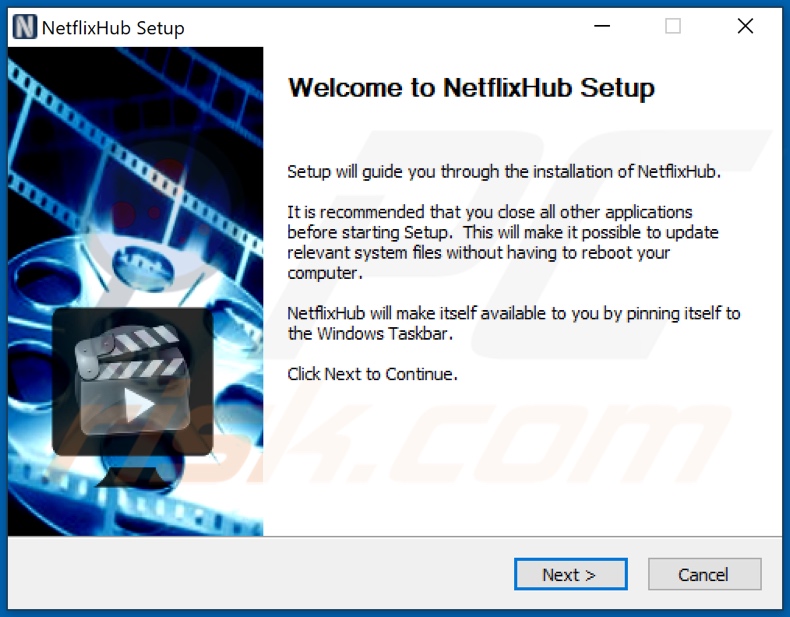 NetflixHub Adware Installationsprogramm