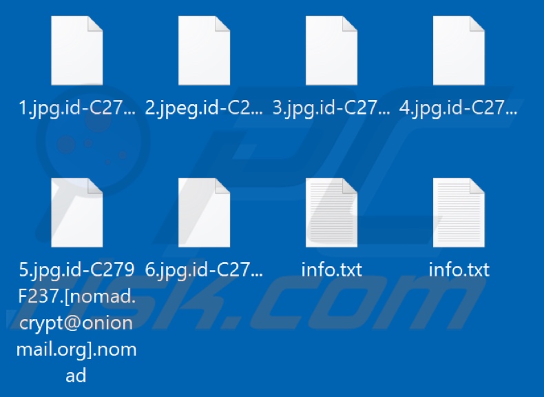 Von Nomad Ransomware verschlüsselte Dateien (.nomad Erweiterung)