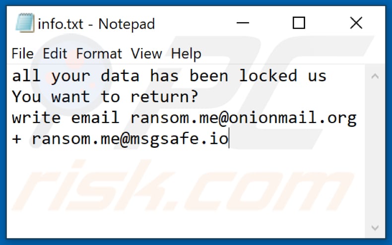 RME Ransomware Textdatei (info.txt)