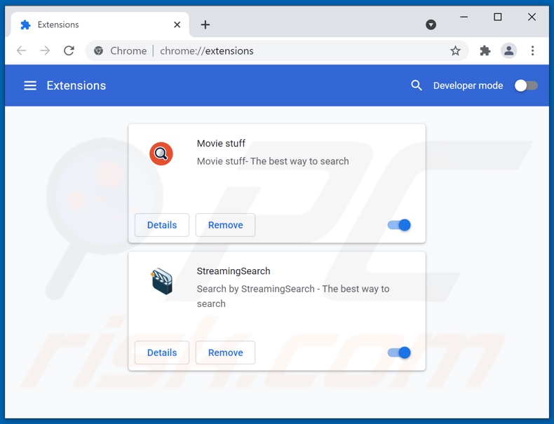 Betrügerische Erweiterungen von Google Chrome entfernen Schritt 2